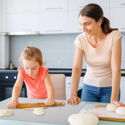 Kifmurase Non-slip Silicone Pastry Mat, 32" x 24" Baking Mat, Extra Large Dough Rolling Mats with Measurements and Edge Heightening, Non-stick Food Grade Mats for Pastry, Bread, Cookies, Pizza