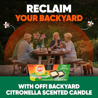 OFF! Backyard Citronella Scented Candle, Ambiance Enhancing Centerpiece, Burns for up to 25 Hours, 16 oz ( Pack of 2)