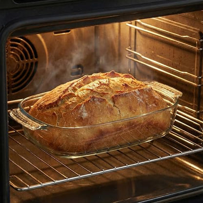 VRUIFA 9x13 Glass Baking Dish, 2.7 Quart Casserole Dishes for Oven, Borosilicate Glass
