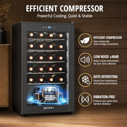 BODEGA COOLER 24 Bottle Wine Cooler, Wine Fridge for Office, Kitchen & Bar