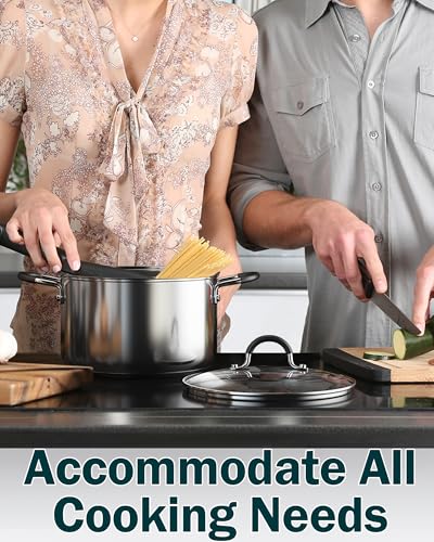 Cook N Home 12-Piece Basics Stainless Steel Cookware Set, Tri-ply Pots and Pans Set with Lids - Non-Toxic, Induction Ready, Oven & Dishwasher Safe