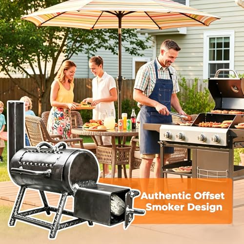 Miniature Smoker, Mini BBQ Grill Tabletop Smoker, Portable Charcoal Grill with Charcoal Chimney, Charcoals Grills with Smokers Combo for BBQ Grilling