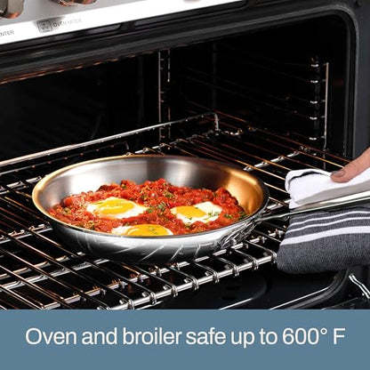 All-Clad D3® Stainless Steel 10 inch Frying Pan- Made in the USA- The Original Bonded Professional Cookware- Oven Safe & Induction Compatible