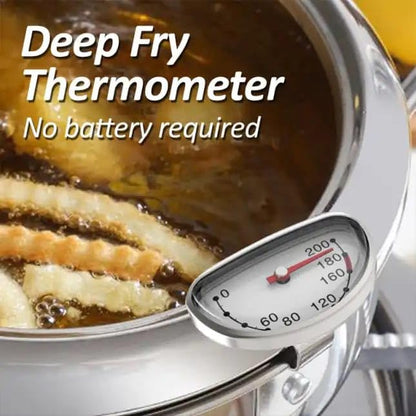 Deep Fry Thermometer with Instant Read – Waterproof Digital Cooking Thermometer for Oil, Meat, BBQ, and Baking – Long Probe for Safe and Accurate Temperature Readings