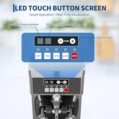 GarveeLife Commercial Soft Serve Ice Cream Machine - 21.2 QT/H Yield, 1500W Single-Flavor Countertop Maker with 6L Hopper, Touchscreen & Auto-Clean | Perfect for Restaurants & Snack Bars