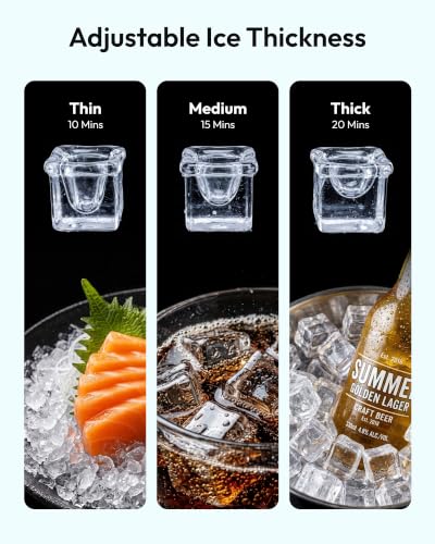 EUHOMY Commercial Ice Maker Machine,80lbs/24H,36 Ice Cubes in 8-12 Mins,Under Counter Ice Maker with Water Filter,12lbs Storage Capacity,Freestanding Ice Machine for Home/Bar/Cafe/Restaurant