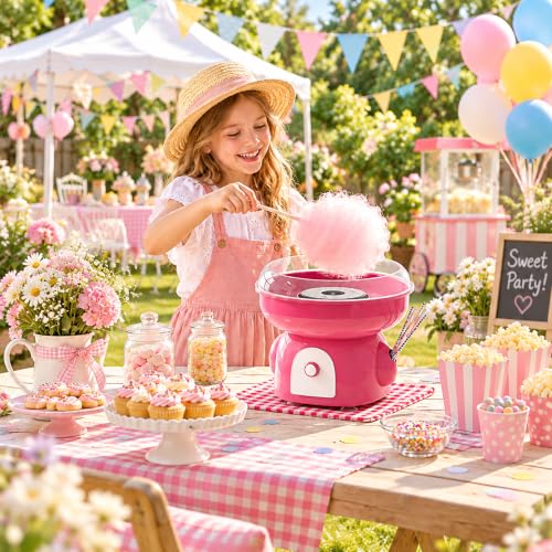Cotton Candy Machine for Home & Kids, Mini Countertop Cotton Candy Maker