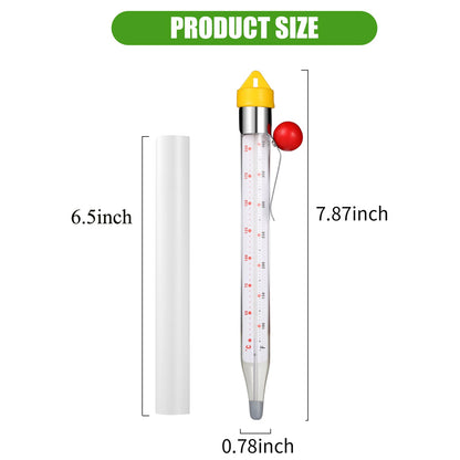 Candy Thermometer for Candy Making, 2025 New Deep Fry Oil Thermometer Candy Sugar Syrup Jam Jelly Instant Read Glass Food Kitchen Cooking Thermometer with Pot Clip and Hanging Hook for Food