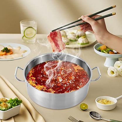 FONSOLUM 11Qt Stainless Steel Brazier Pan with Lid, Commercial Stock Pot Braisers Saute Pan with Handles, All-purpose Cookware for Boiling Stewing Frying and Casserole, Dishwasher & Microwave Safe