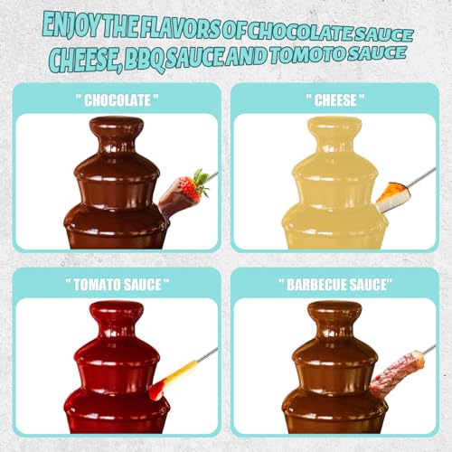 MINI Chocolate Fountain Machine Small Electric Chocolate Fondue Fountain Machine for Party for Candy Butter Cheese (Green)