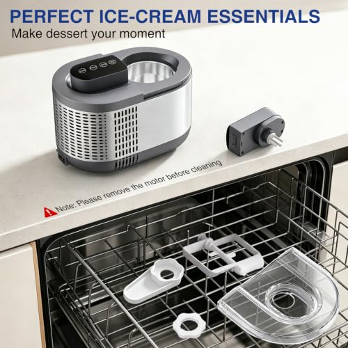 Self-Cooling Ice Cream Maker Machine, 1.2 Pint (600ml), No Pre-Freezing