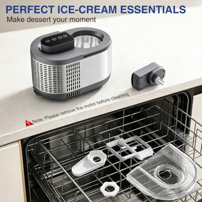 Self-Cooling Ice Cream Maker Machine, 1.2 Pint (600ml), No Pre-Freezing