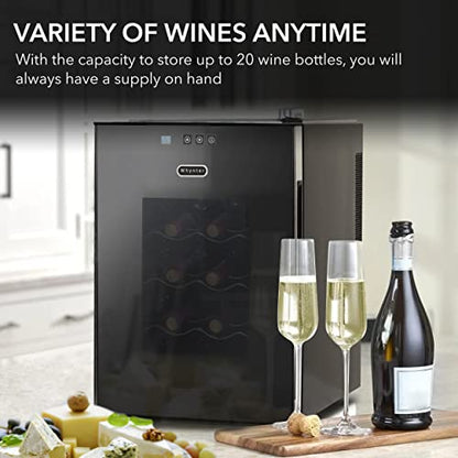 Whynter Wine Cooler, 20 Bottle, Thermoelectric Mirror Glass Door, WC-201TD