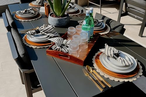 PURPLE LEAF 11-Piece Outdoor Dining Set Aluminum Oversize Patio Furniture Table and Chairs Set with All Weather Thick Cushion Rectangular Patio Dining Sets for Large Backyard Garden Poolside, Grey