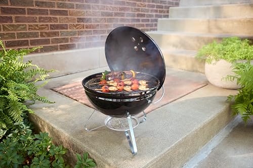 Weber Smokey Joe 14" Charcoal Grill – Portable Compact Charcoal BBQ Kettle with Tuck‑N‑Carry® Lid Lock & Durable Porcelain‑Enameled Finish for Outdoor Cooking