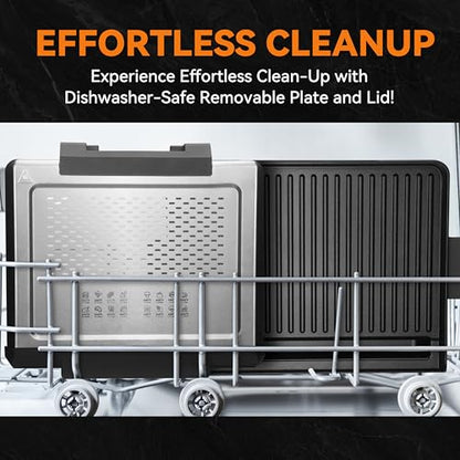 Baker's Friend Smokeless Indoor Grill with Removable Plates, Portable BBQ Grill, Electric Grill Indoor, Indoor Grills Electric Smokeless, Cooking & Grilling Gifts, Recipes Included, Graphite