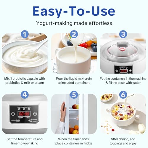 DiDimo Yogurt Maker, 1.3QT Greek Yogurt Machine With Adjust Temp & Timer