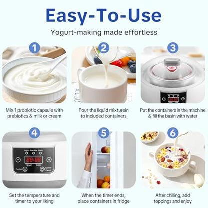 DiDimo Yogurt Maker, 1.3QT Greek Yogurt Machine With Adjust Temp & Timer