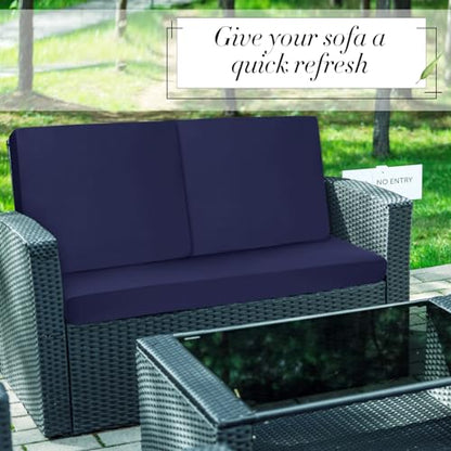 Newwiee 8 Pcs Stretch Patio Outdoor Cushion Covers Replacement,Navy Blue