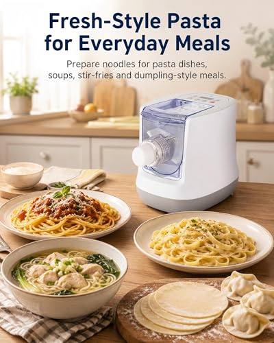 KabFbit Automatic Pasta Maker, 13 Discs, 500g Flour Capacity