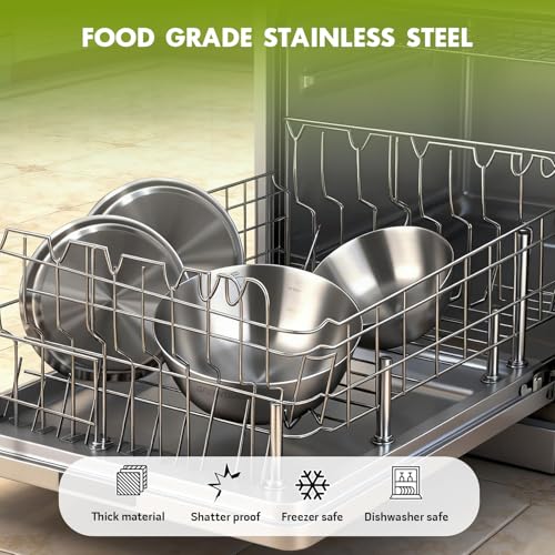 Greentainer 5-Piece Stainless Steel Mixing Bowls Set for Kitchen, Nesting Bowls with Measurement Markings for Baking, Prepping, Cooking and Serving Food, Metal Mixing Bowls Dishwasher Safe