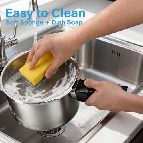 5.2Qt Stovetop Pressure Cooker with Steam Tray Pressure Cooker Non Electric
