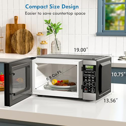 Kenmore Countertop Microwave, 6 Auto-Preset Menus, Child Lock, Defrost & Express Cooking Features, 900 Watt, .9 Cu Ft, Stainless Steel