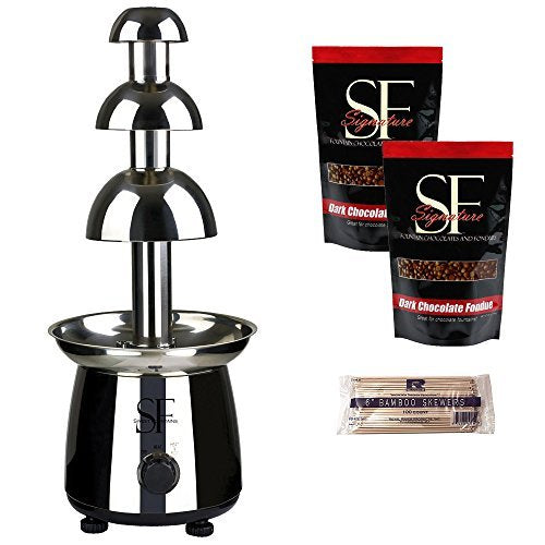 Sweet Fountains 22" Entertainer Home Stainless Steel Chocolate Fountain with Chocolate (3.5 Lbs.)