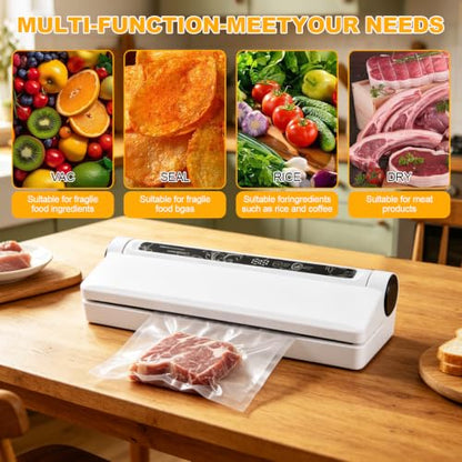 VortecSys Vacuum Sealer Machine, 75KPA Strong Suction for Home Kitchen Use