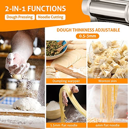 WICHEMI Electric Pasta Maker Machine Automatic Dough Pasta Roller 135W