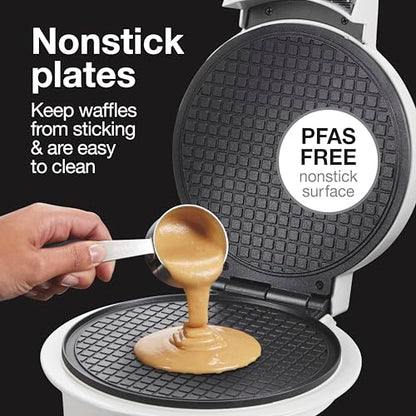 Proctor Silex Waffle Cone and Ice Cream Bowl Maker with Browning Control, Shaper Roller and Cup Press, 7.5” PFAS-Free Nonstick Plates, White (26410MN)