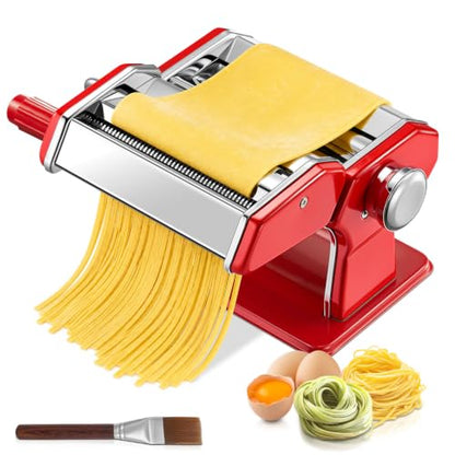 FOHERE Manual Pasta Maker, 7 Adjustable Thickness, 3-in-1