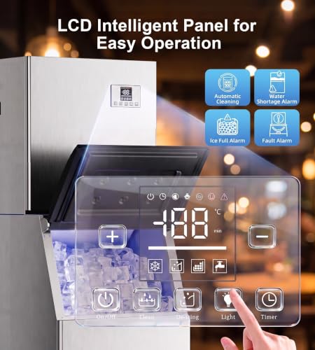 Uthfy Commercial Ice Maker Machine 680Lbs/24H with 560Lbs Storage, Self-Cleaning Mode, Split Commercial Ice Maker, Ice Ready in 7-15 min, Stainless Steel Ice Maker for Bars/Cafes/Restaurants