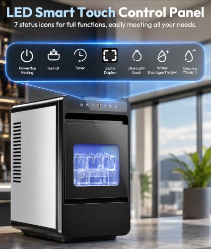 Oylus 1.6" Clear Ice Cube Maker, 4 Large Square Ice Cube in 25 Mins