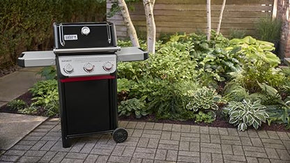 Weber Spirit E-325 Liquid Propane Gas Grill for Outdoor Cooking and BBQ, 3 Burners and 2 Boost Burners, Black – Porcelain-Enameled Cast-Iron Grates, Sear Zone