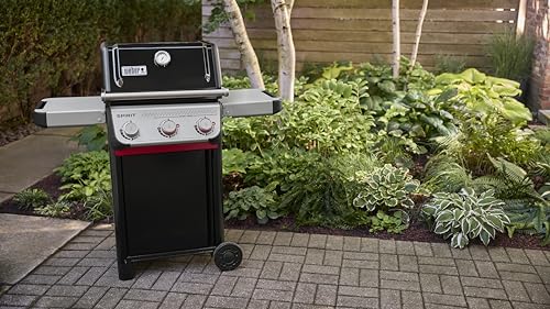 Weber Spirit E-325 Natural Gas Grill for Outdoor Cooking and BBQ, 3 Boost Burners, Black – Porcelain-Enameled Cast-Iron Grates, Sear Zone