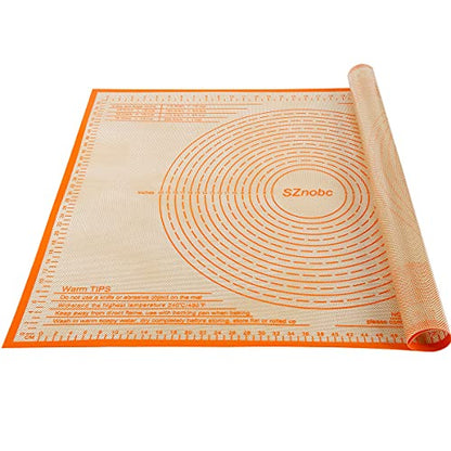 Silicone Pastry Mat 36'' By 24'' Extra Large Baking Mat with Measurements for Dough Rolling, Kneading Board, Kitchen Counter Mats for Dough, Pastry, Fondant, Pie Crust, Cookies, Bread, Pasta, Pizza