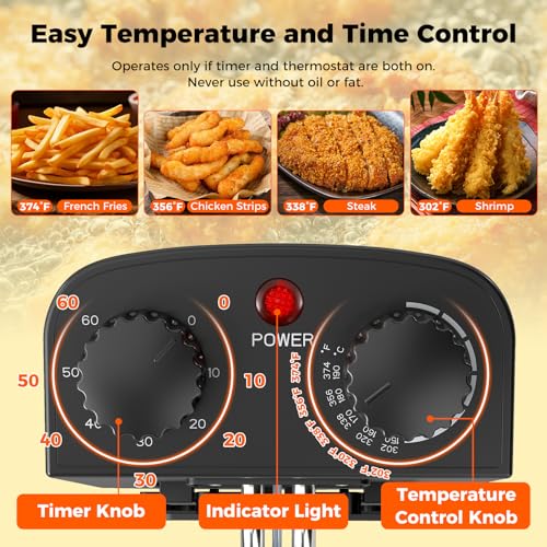 DORTALA 5L Electric Deep Fryer with 3 Detachable Frying Baskets