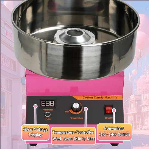 Cotton Candy Machine, Cotton Candy Maker, 1000W Electric Cotton Candy Maker Machine, Quick 3-4 Min Preheat, Commercial Cotton Candy Maker for Home, Events, Parties, and Small Business
