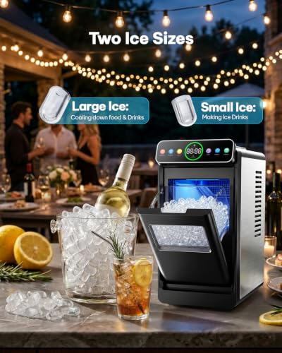 Silonn Countertop Ice Maker with Smart Touchscreen, Ambient Light & Timer