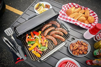 Weber Go‑Anywhere Charcoal Grill – Compact Portable BBQ Grill for Camping, Tailgating & Outdoor Cooking with 2‑Piece Cooking Grate & Precise Airflow Dampers