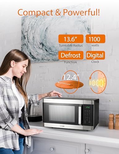 Commercial Chef 1.6 Cu. Ft. Countertop Microwave Oven, CHM16MS6, Stainless