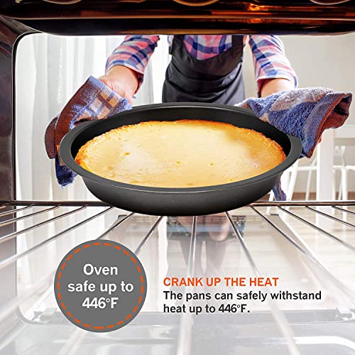 PERLLI Non-Stick 8-Piece Bakeware Set – Carbon Steel with Even Heat Distribution, Oven Safe to 446°F, BPA-Free, Dishwasher Safe, Stackable Baking Tools for Easy Storage and Everyday Cooking - Gray