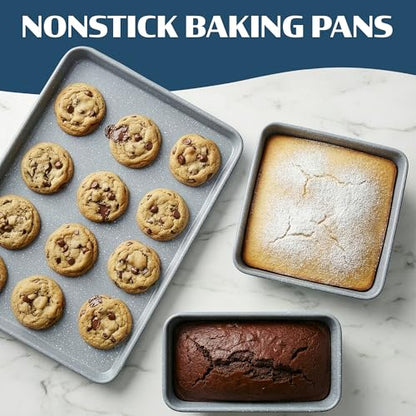 Granitestone Ceraluxe 20 Pc Ceramic Cookware Set Nonstick, Complete Pots and Pans Set Non Stick with 5 Pc Bakeware Set, Deep Frying Pan Set, & Steamer, Non Toxic PFOA Free, Oven & Dishwasher Safe