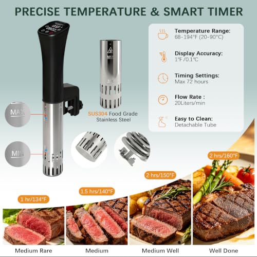 CATTLEMAN Sous Vide Cooker Yogurt Maker Kit with 8QT Container & Lid, 1000W