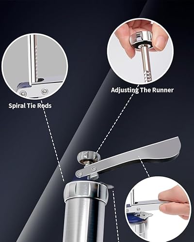 Professional Aluminum Cookie Press Set with 20 Discs & 4 Nozzles - Heavy Duty Cookie Gun for Baking, Decorating - Ideal for Home & Commercial Use