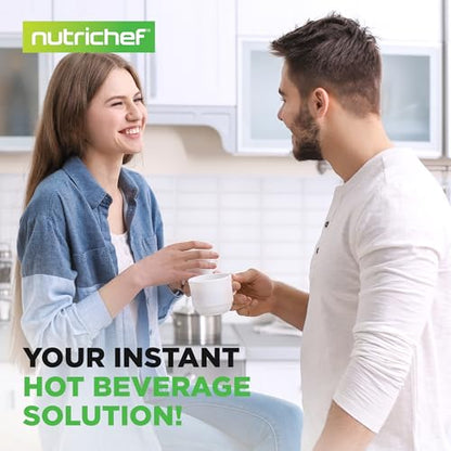 NutriChef 5.2 Qt Electric Water Kettle, Portable, Quick Heating, 5 Liter Digital Kettle with 5 Temperature Settings, Safety Lock, Stainless Steel, 3 Dispensing Options, 8.46" x 11.2" x 16.5"