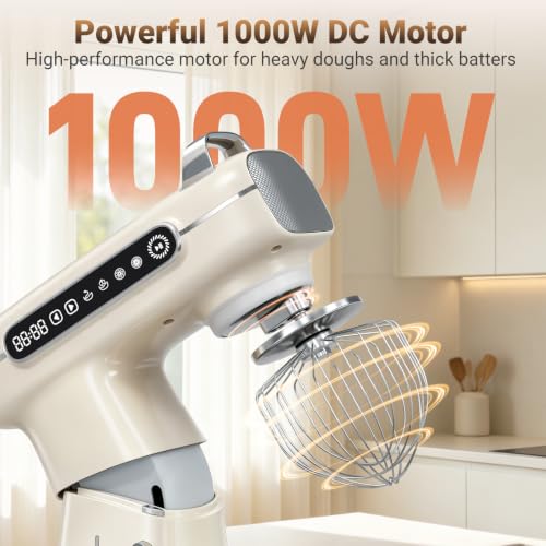ZACME 8.5QT Commercial Stand Mixer 1000W with Aluminum Die Casting Meets the Standard of NSF/ANSI 8-2023, 11 Speeds Electric Stand Mixer, Tilt-Head Dough Mixer with Bowl, Dough Hook, Whisk and Beater