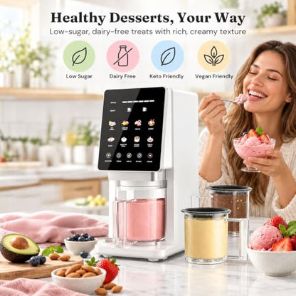 Ice Cream Maker Machine, 11-in-1 Frozen Dessert Machine with 3 Pints