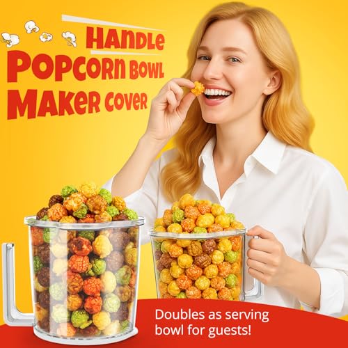 Hot Air Popcorn Popper Maker - Quick & Easy with Built-In Serving Bowl, 2-Quart Electric Popcorn Machine, Oil-Free Healthy Snack Maker for Home Movie Nights, Apartments & Dorms, ETL Certified(White)